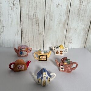 Vintage Miniature Red Rose Tea pot trinket collection